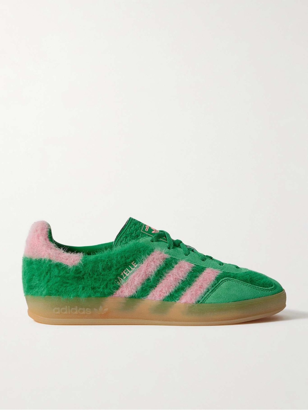 adidas Gazelle Women’s Green & Pink Fuzzy Suede Sneaker size 8